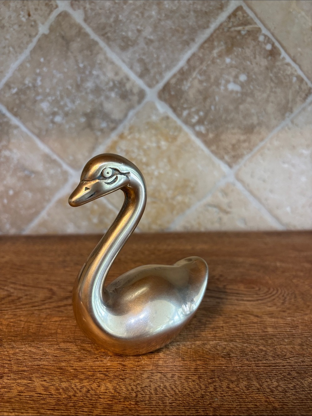 Vintage Brass Swan Figurine - Timeless Home Art Accent